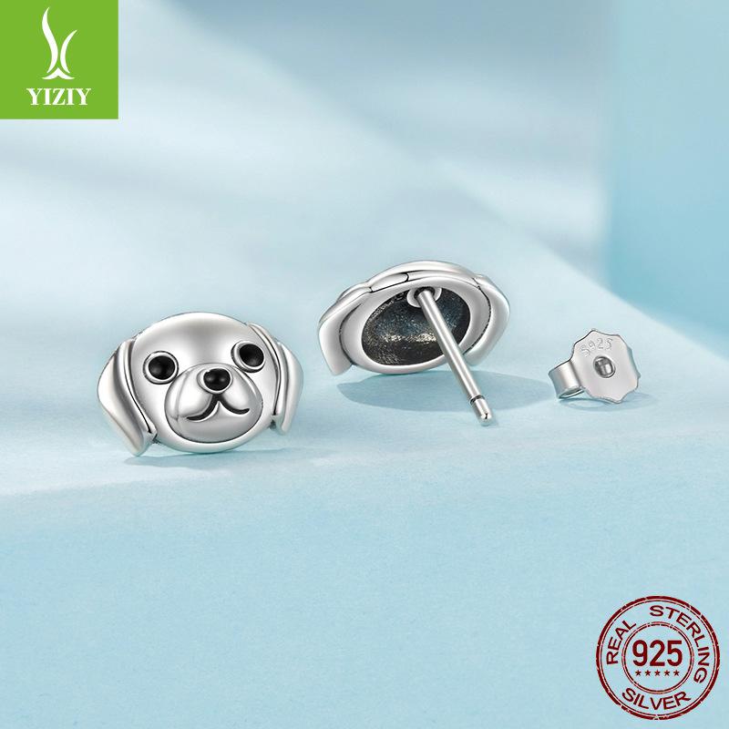 S925 Sterling Silver Labrador Stud Earrings Cross-Border Fashion Exquisite Cute Puppy Ear Jewelry
