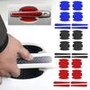 8x Car Door Handle Bowl Carbon Fiber Anti-Scratch Protective Stickers Universal Door Anti-collision Protection Strip Accessories
