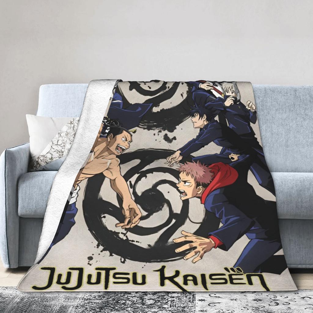 Jujutsu Kaisen Blankets Fleece Summer Air Conditioning Multi-function Lightweight Thin Throw Blanket Bedding Throws