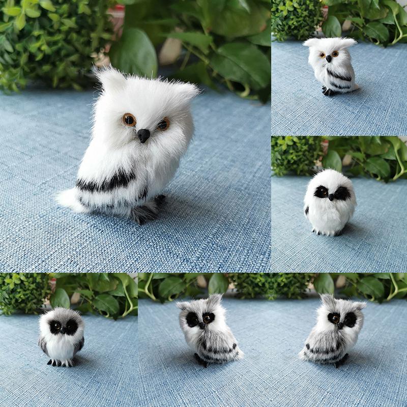 Home Decor Artificial Fur Toy Plush Toys Simulated Owl Model Owl Static Model Gift for Kids