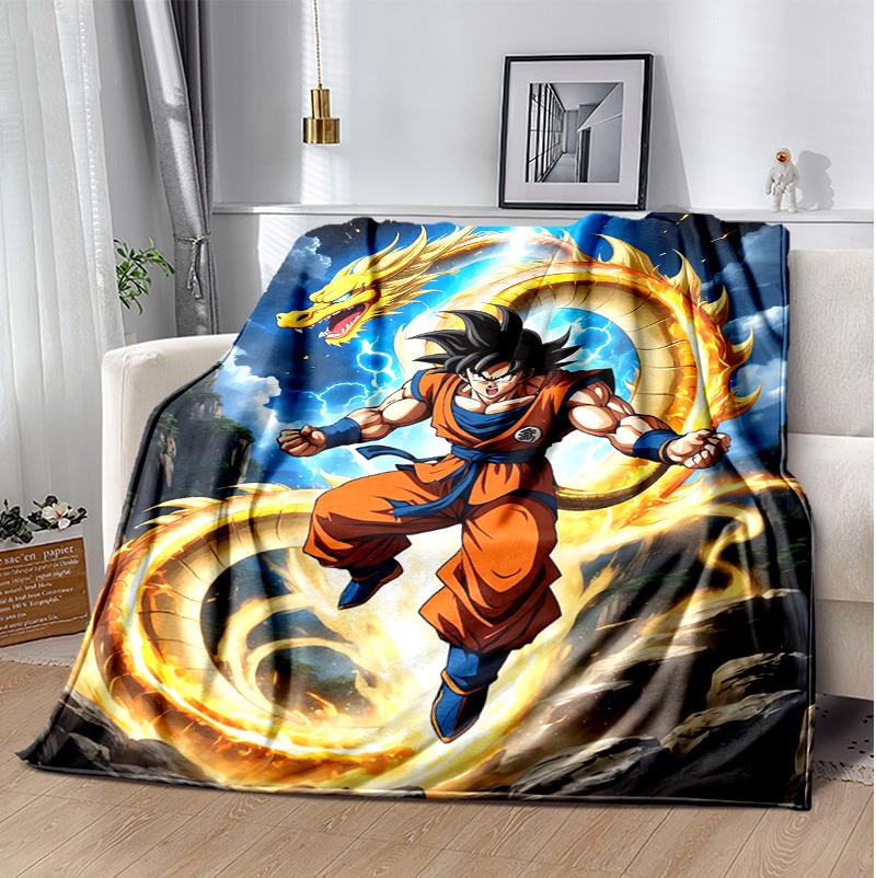 Goku Flannel Blanket Soft Warm All-Season Throw, Design for Camping, Car Travel, Hiking Sofa, Bed, Office Perfect Gift for Parties