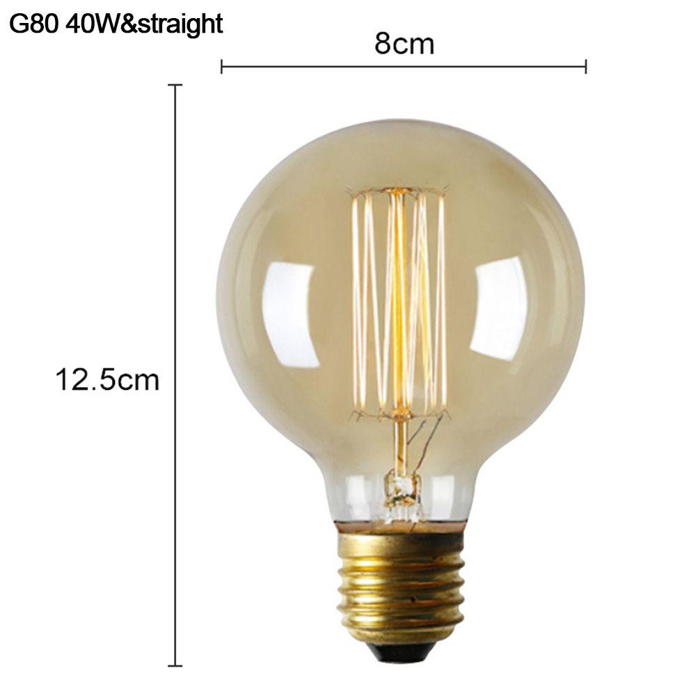 E27 патрон Шаровой светильник Антикварная лампа накаливания Декоративная лампа Эдисона Винтажная ретро-лампочка Стеклянная нить накаливания