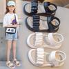 Girls Beach Shoes Soild Color Pleated Soft Sole Kids Sandals Open Toes Breathable 2025 New Fashion Girls Princess Shoes Summer