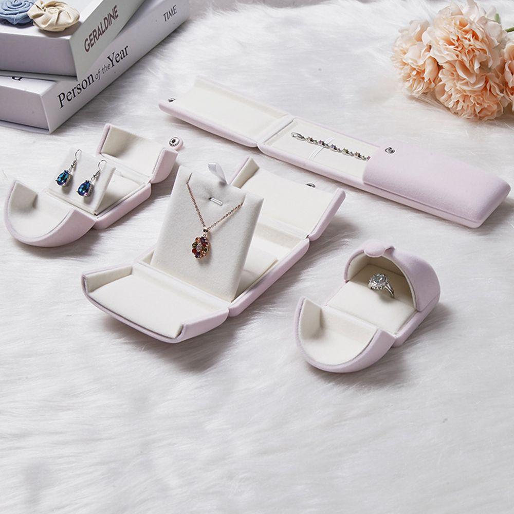 Travel Solid Color Velvet Jewelry Box Double Open Jewelry Box Bracelet Holder Case Gift Box