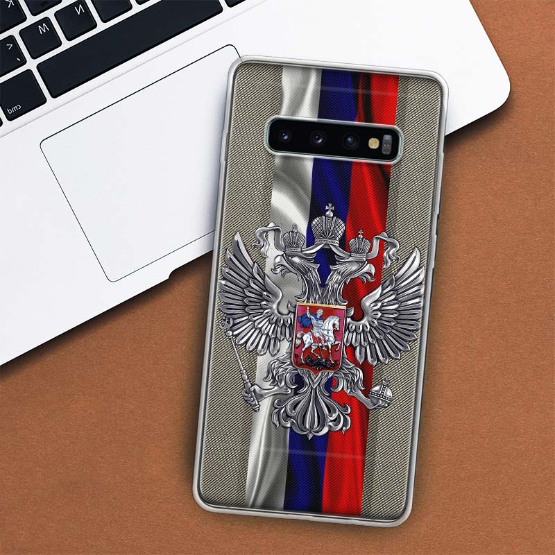 Чехол для телефона с эмблемой и флагами России для Samsung Galaxy S10 Plus S20 FE S21 S22 Ultra S10E S9 S8 + S6 S7 Edge Lite Shell Coque