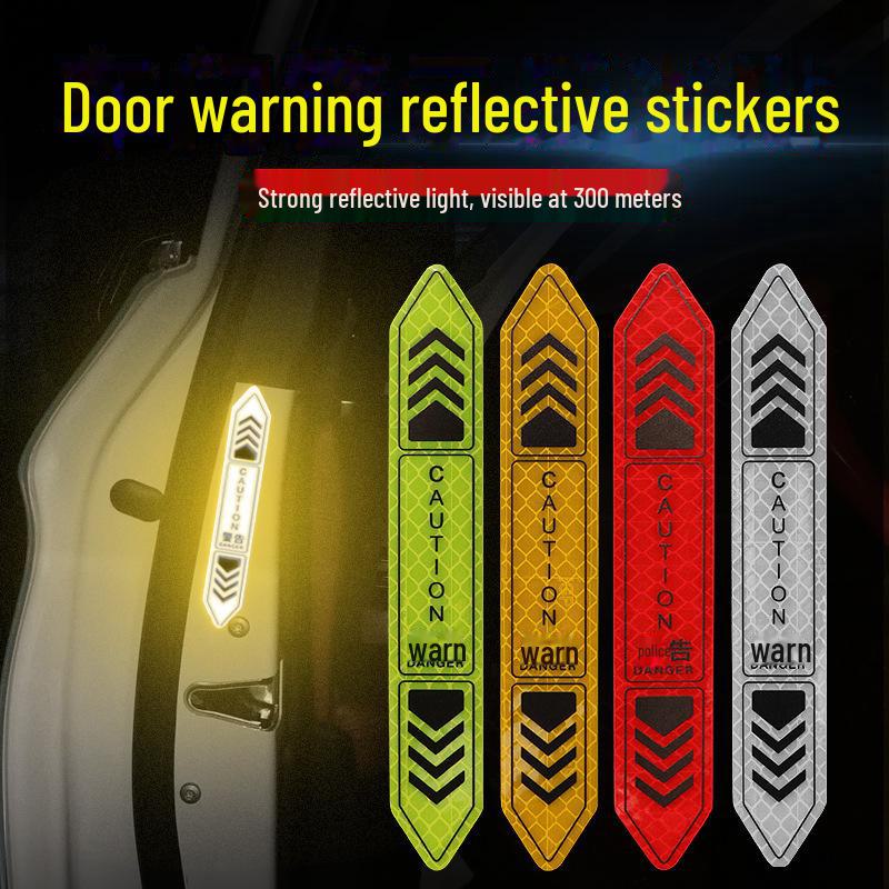 Night Strong Reflective Car Door Warning Stickers - Open Safety Anti-Collision Reflective Body Stickers.