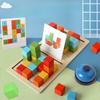 Wooden Building Block Battle Educational Toys Children Challenge Parent-child Interaction Color Distinction Hands-on Brain Speed Training