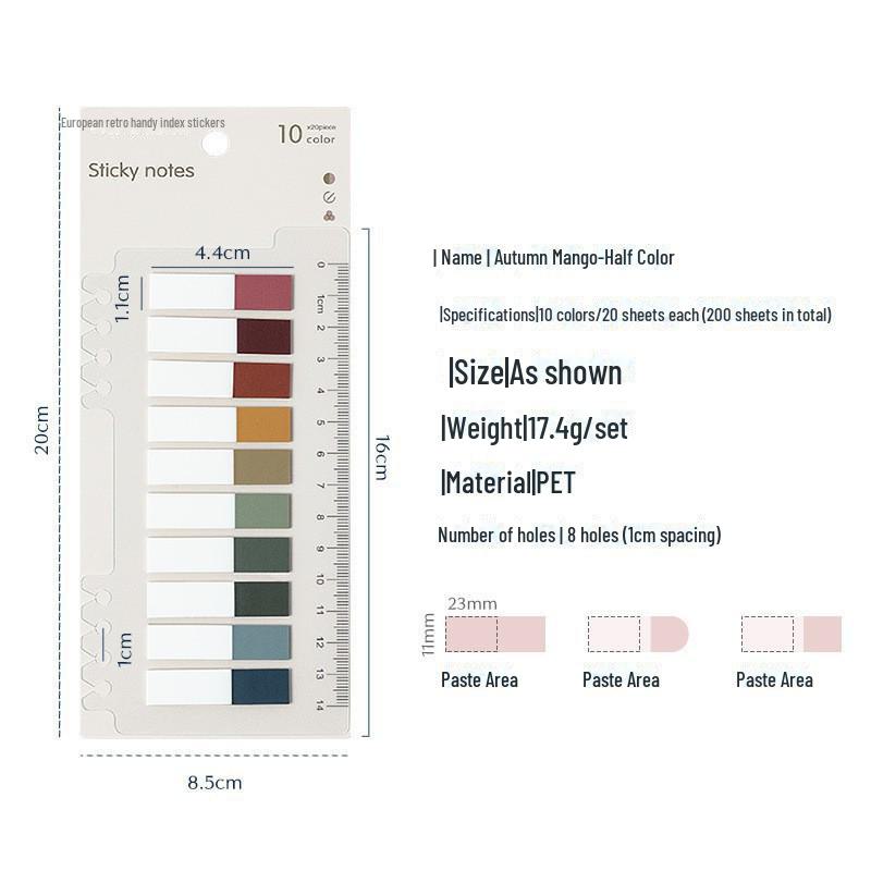 Прозрачная линейка и наклейки-указатели Morandi Marker для студентов