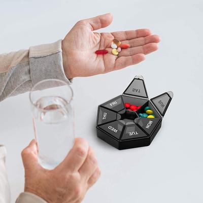 2 шт., 7 дней, коробка для хранения таблеток, мини-путешествия, портативный дозатор для лекарств, многофункциональная пластиковая коробка с семью отделениями