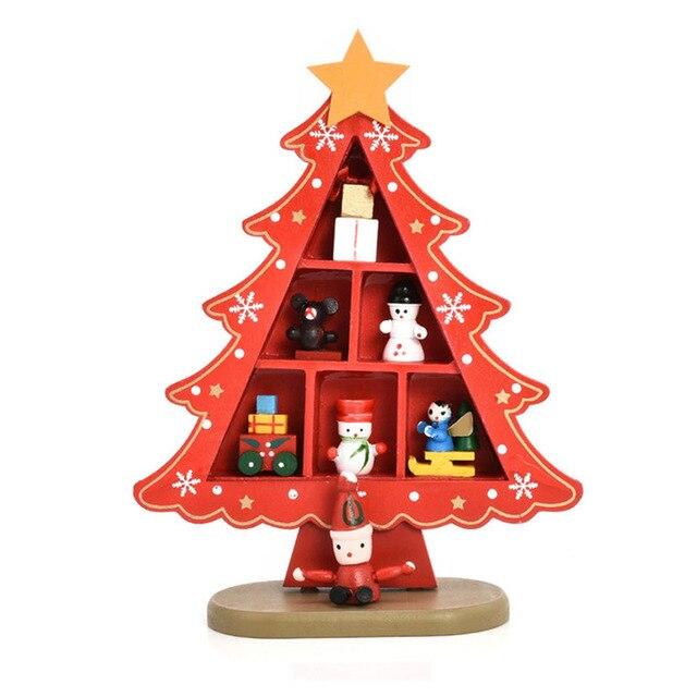 Рождественские украшения Деревянная рождественская елка Креативный макет сцены Украшения Стол Украшение рабочего стола