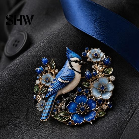 Retro Clothing Accessories Vintage Flower Bird Brooch Pin, Alloy Lapel Pin for Coats Decorative Suits Dresses Scarves, Jewelry Accessory Women