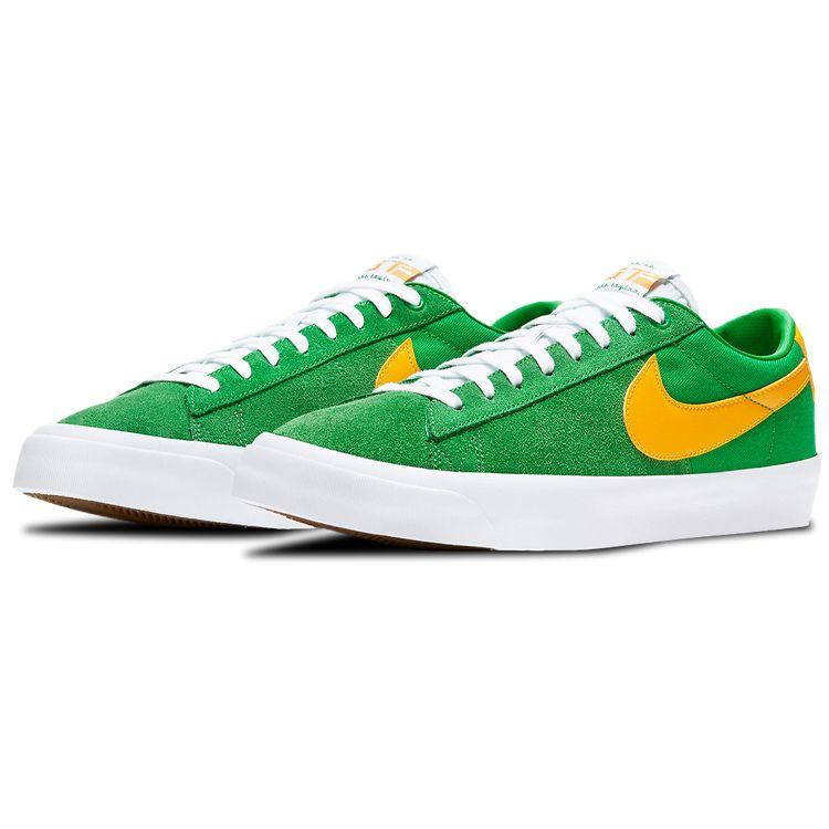 Nike Zoom Blazer Low Pro GT SB Lucky Green Gold Кроссовки унисекс Черно-белые Университетское золото DC7695-300