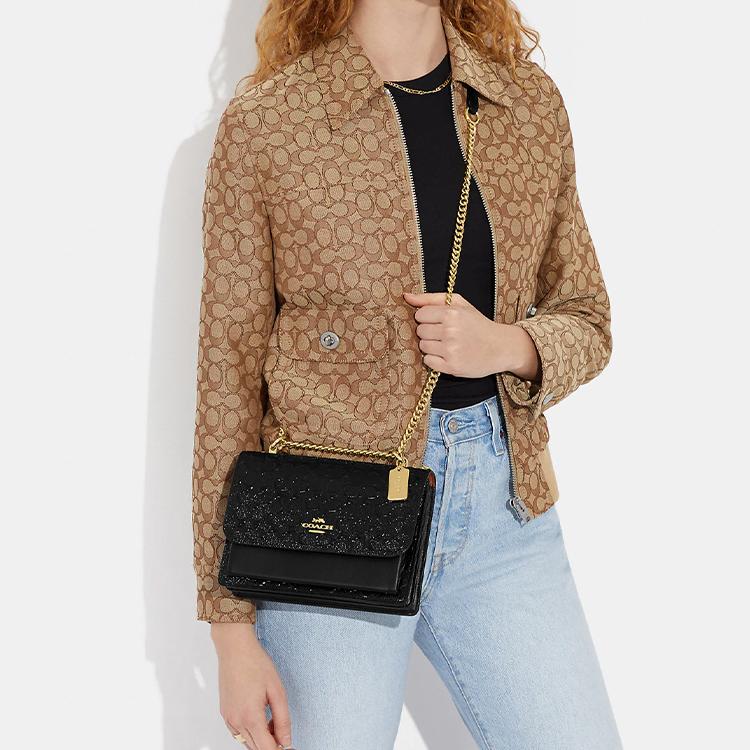 New COACH Klare Patent Leather Bonded Leather Messenger Bag Shoulder Bag Crossbody Bag Women's Black CH315-IMBLK