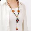 Богемное Ретро Керамическое Плетеное Ожерелье-Веревка Женское Длинное с Кисточкой Цепочка для Свитера То же, что ключица