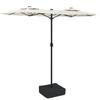Double Sun Umbrella Sand White 316 x 145 cm