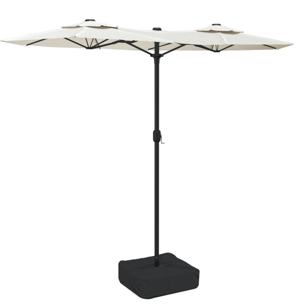Double Sun Umbrella Sand White 316 x 145 cm