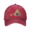 Capybara with Orange Print Baseball Cap Unisex Cotton Adjustable Snapback Cute Animal Face Casual Sun Hat