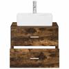Bathroom Furniture Set Smoked Oak Engineered Wood