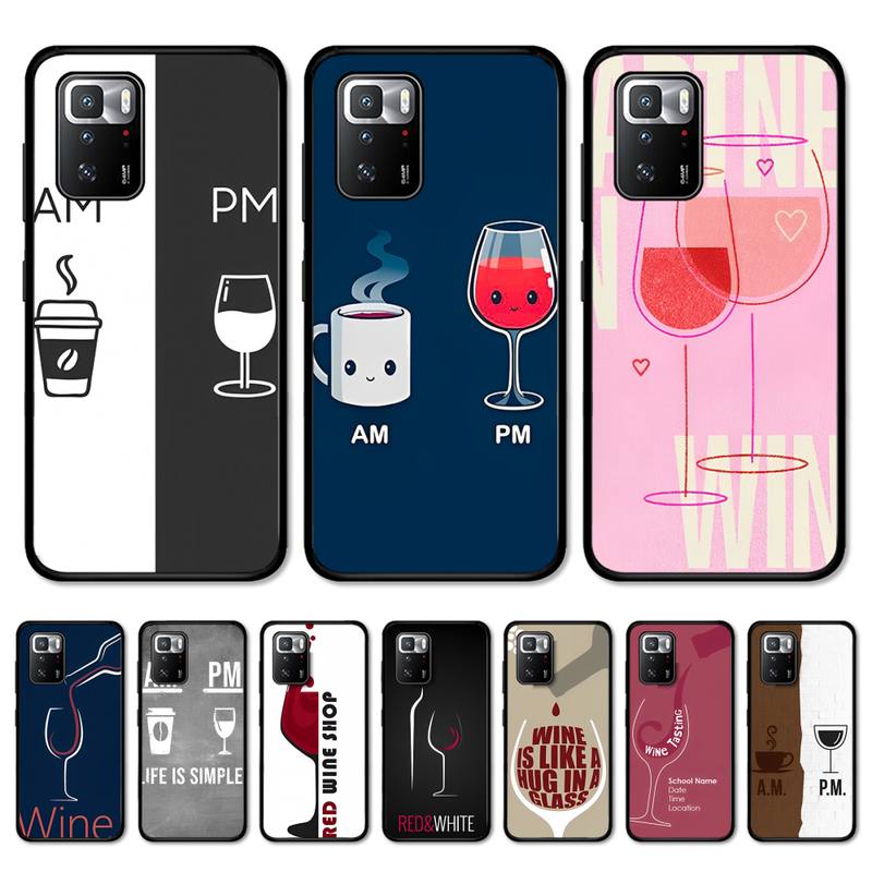 Coffee Wine Cup Phone Case for Redmi 5 6 7 8 9 A 5plus K20 4X S2 GO 6 K30 Pro