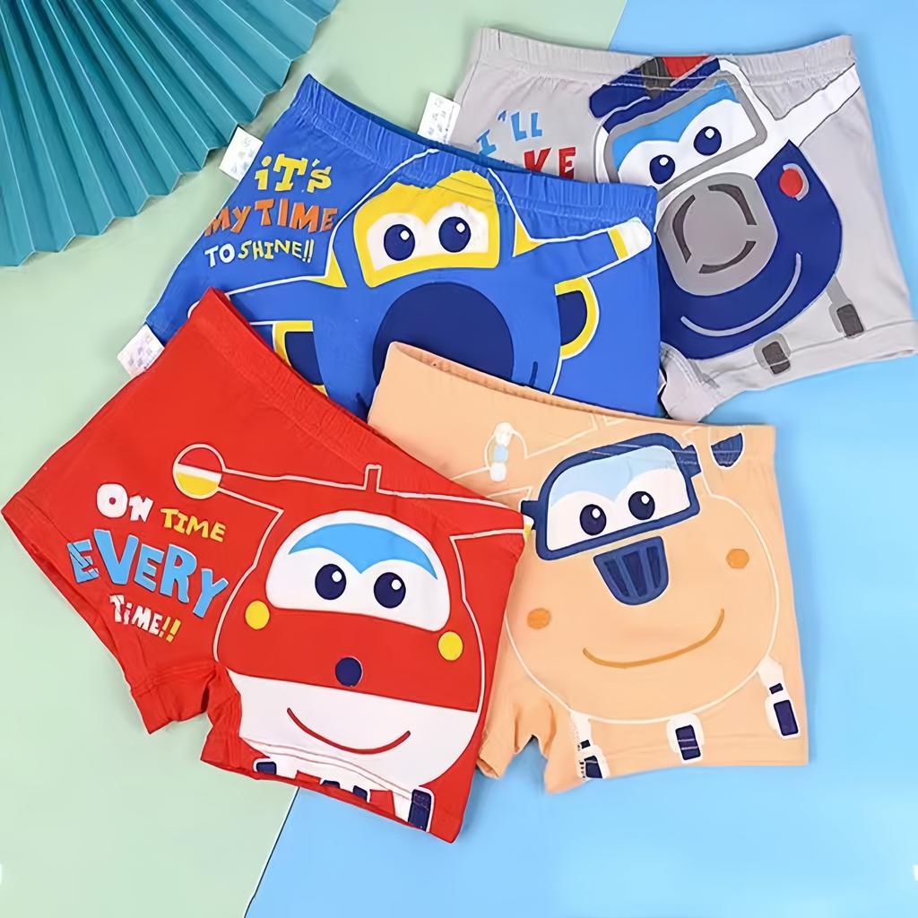 Boys Cotton Cartoon Underwear No Show Seamless Comfort Shorts Kids Boxer Briefs Breathable Soft Lightweight Kids Shorts