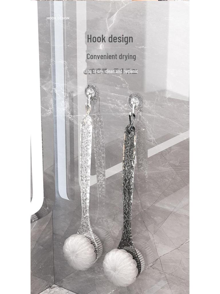 Двусторонняя щетка для ванны с длинной ручкой - мягкая щетина для мытья спины для дома