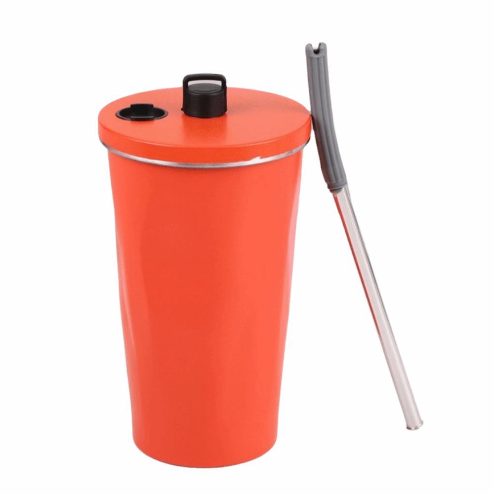 Creative Travel Insulated Tumbler 600ML with Straw Stainless Steel Thermal Mug Leak Proof with Lid Stainless Steel Coffee Cup