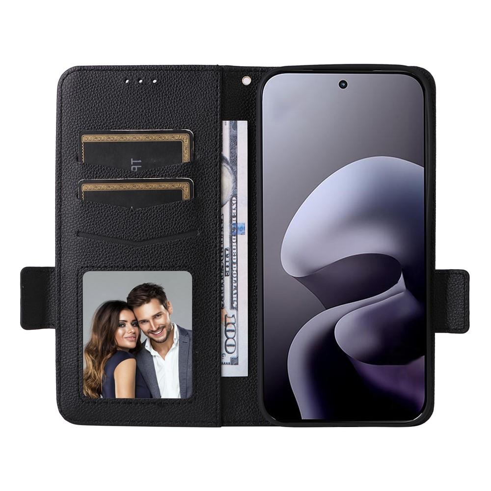 Wallet Case for Moto G67 5G - Leather/PU, Black, With Lanyard