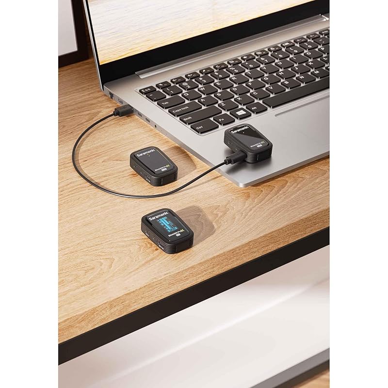 Saramonic Salamonic 2.4G wireless microphone system Set of 2 transmitters and 1 receiver with onboard recording function black Lavalier microphone