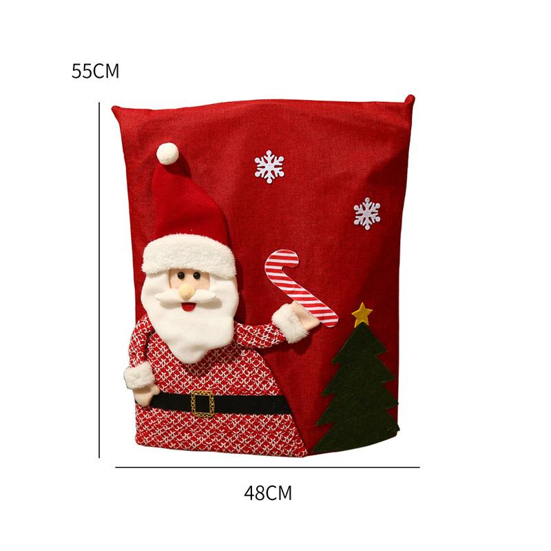 Christmas Chair Cover Dinner Dining Table Santa Claus Snowman Red Cap Ornament Chair Back Covers Christmas Decoration