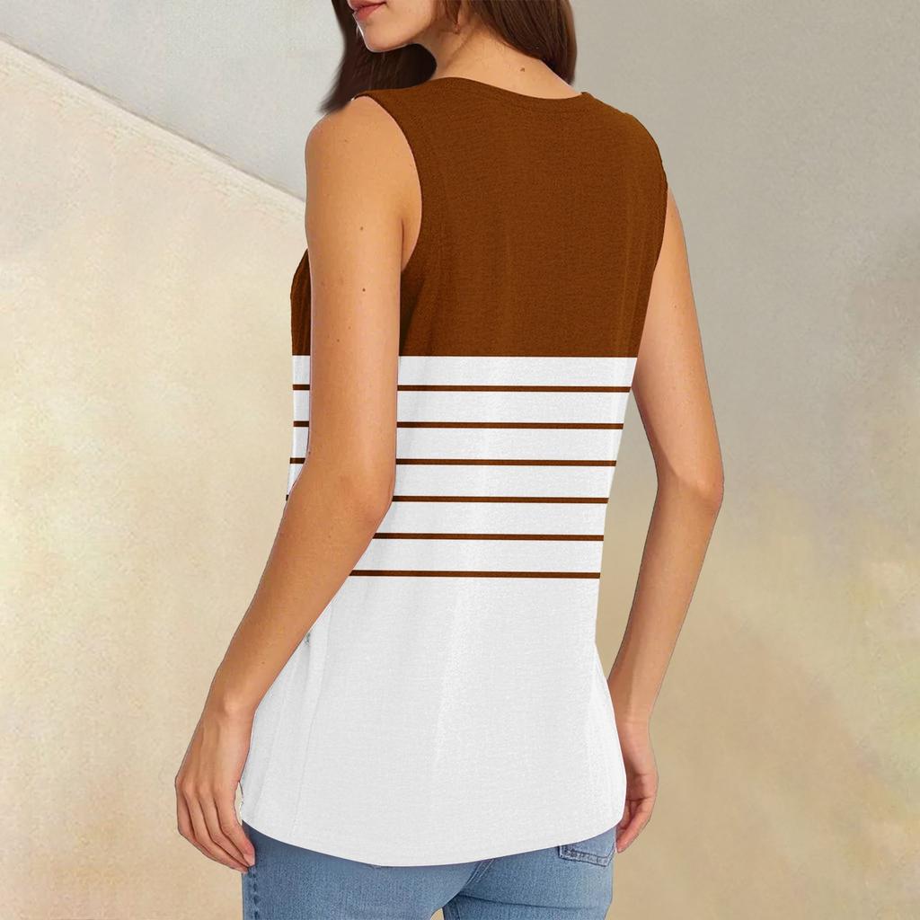 Tank Top Women Casual Printed Soft Summer V Neck Sleeveless Tops