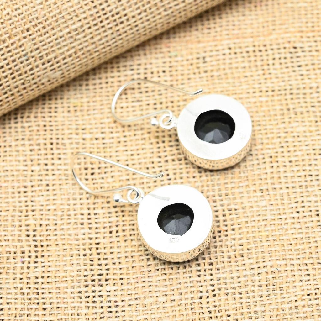 Ювелирные серьги ручной работы из стерлингового серебра 925 пробы с черной шпинелью и драгоценным камнем для нее