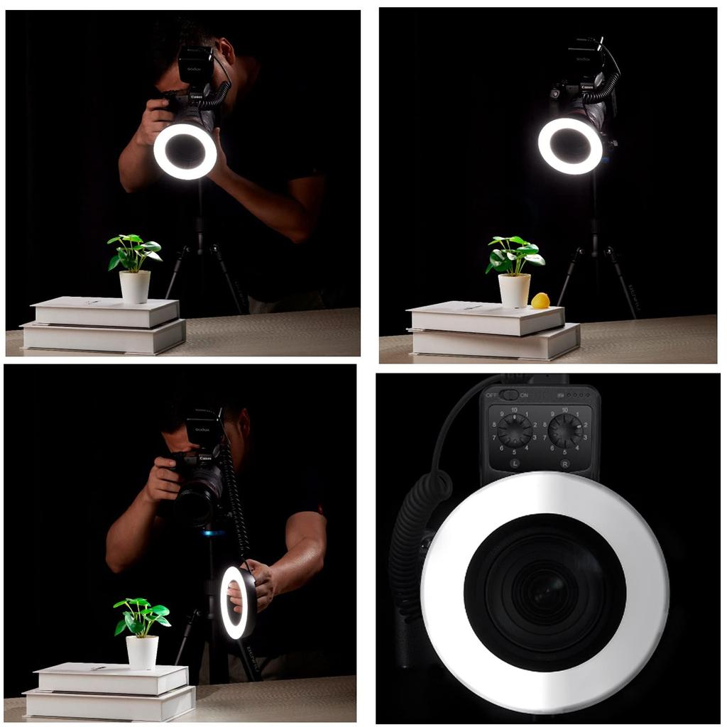 GODOX RING72 Макро LED кольцо с регулировкой яркости для камер и зеркальных фотоаппаратов Идеально для дополнительного освещения видео, животных и растений, 5600K, 10 уровней регулировки яркости, 10%-100%
