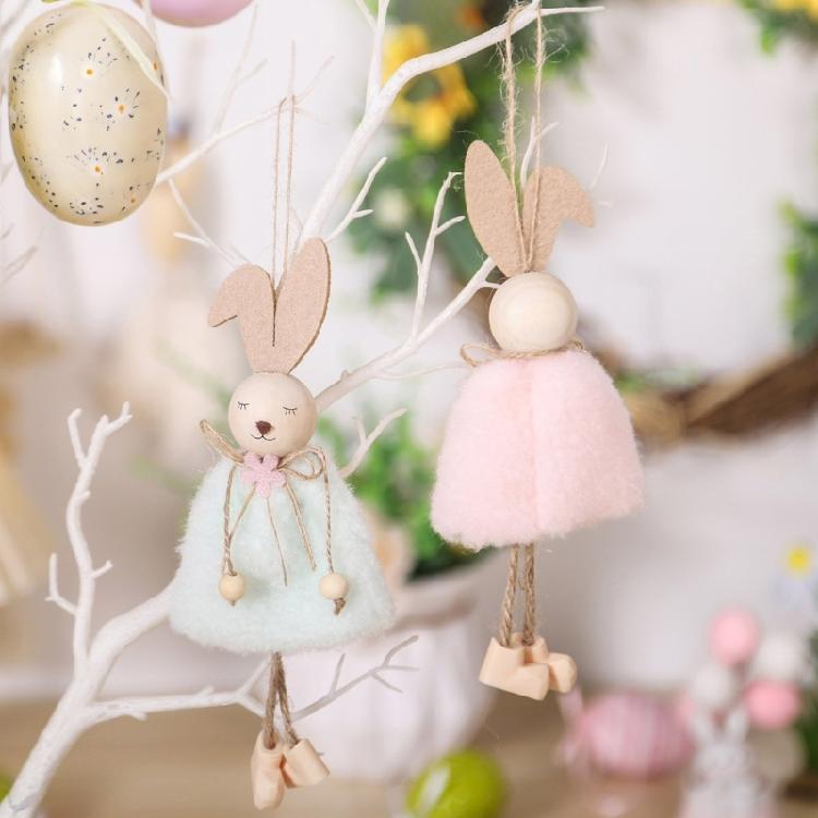 Handmade Plush Rabbits Hanging Ornament Party Centerpieces For Home Party Decoration Spring Fall Festival Celebration