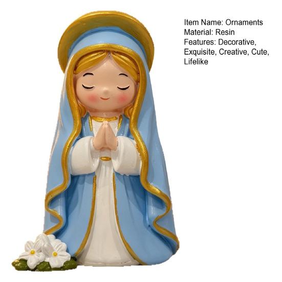 Cute Girl Resin Figurines, Mini Praying Girl Collectible Figure, Little Girl Statue Ornaments for Home Office Desktop Decor