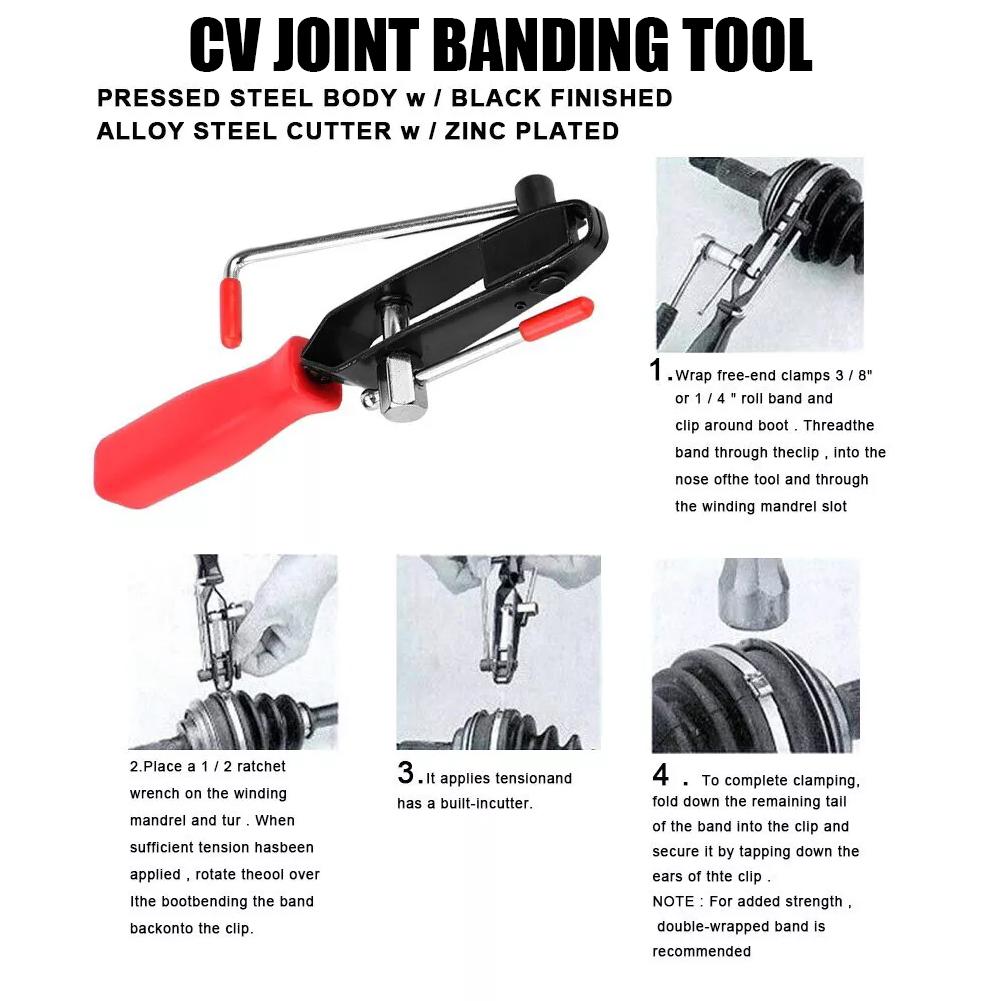 22.5cm Cv Joint Boot Clamp Pliers Car Banding Tool Ball Cage Removal Kit Exhaust Pipe Ear Removal Pliers Auto Repair Hand Tool Set