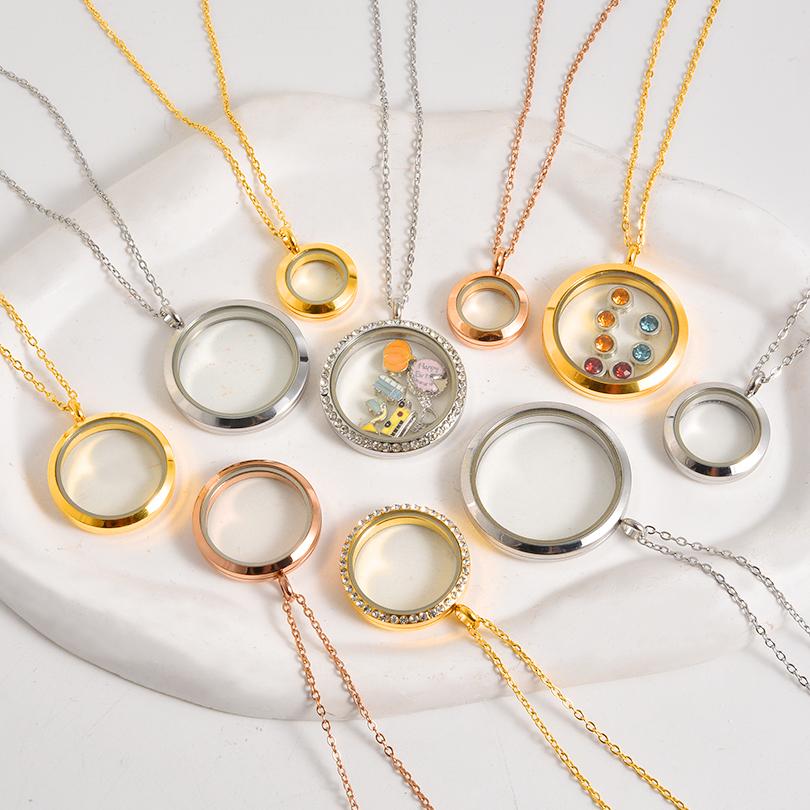1 шт. Нержавеющая сталь Открывающийся Стеклянный Медальон Держатель для Монет Ожерелье Украшения Круглый Реликварий Фото Плавающий Медальон Подвеска Ожерелья
