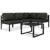 Day and Night - Day and Night Garden Furniture Set 5 Pieces and Anthracite Gray Aluminum Cushions