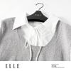 ELLE Свитер-рубашка с имитацией жилета, вязаный
