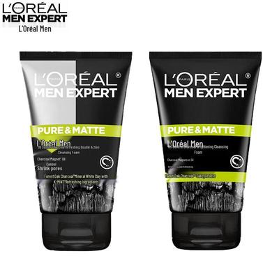 Набор L'Oreal Men's для мужчин: Очищающее средство для лица с углем для контроля жирности