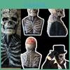 Máscara Bioquímica de Esqueleto Espeluznante Para Fiestas de Halloween Cubierta Facial Completa de Silicona para la Cabeza con Sombrero