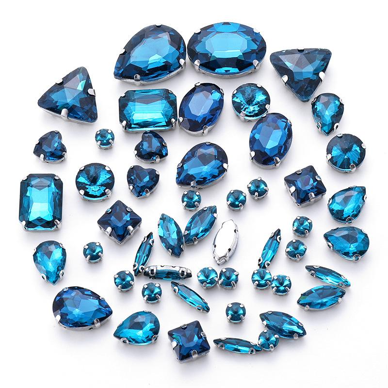 Mixed 50 Rhinestones Single Claw Glass Hand Sewing Drill Claw Drill DIY Wedding Decoration Clothing Crystal Buckle Rhinestone Sew On Beads