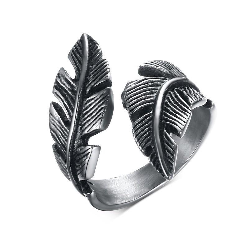Кольцо Chao Domineering Feather Ring, ретро мужские и женские кольца-хвосты, простой модный трендовый бренд Leaf