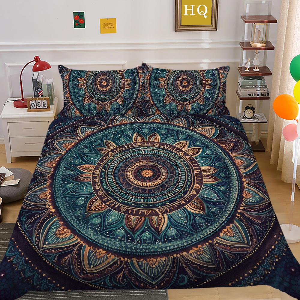 Printed Bedding Suit Mandala Home Textiles Luxury Bedding Sets Queen Size Fashion Microfiber Duvet Cover Sets
