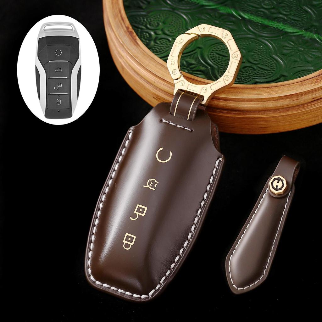 Чехол для ключа из натуральной кожи премиум-класса для BYD Song Plus/Tang DM/Han EV 2023 года
