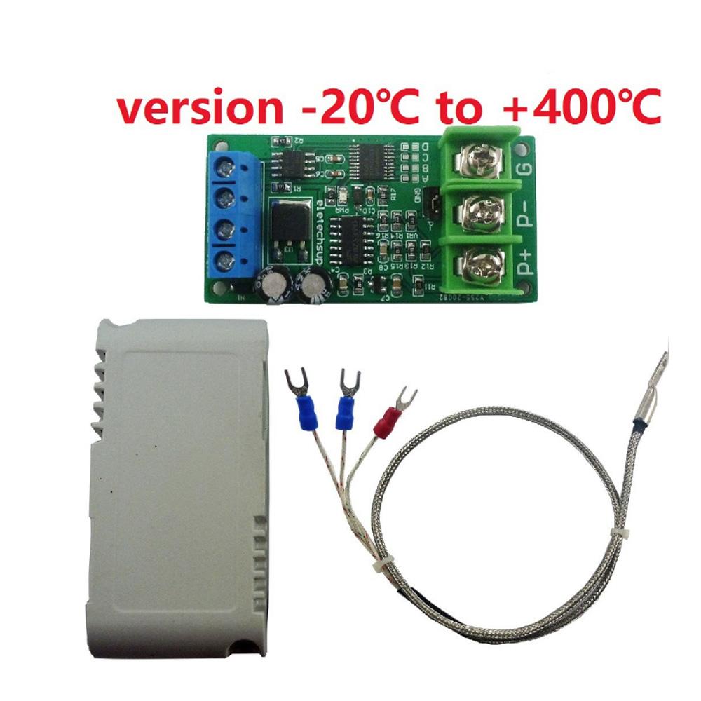 Датчик температуры PT100 Преобразователь RTD Постоянный ток 12 В RS485 Modbus Rtu Модуль датчика -20-220℃/-20-400℃ 8-25 В с корпусом