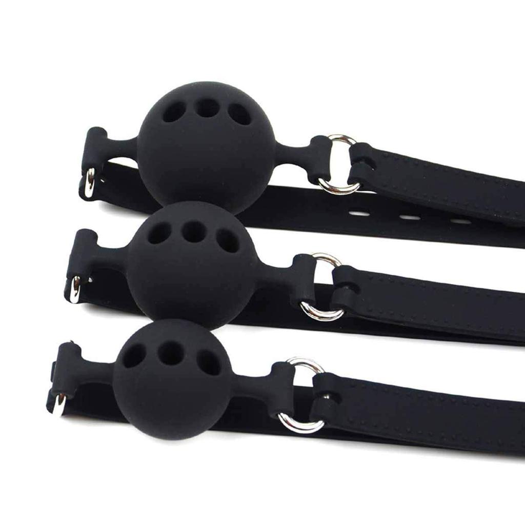 SM Gag Ball Diameter Silicone with Hole Mouth Plug Mouth Gag Ball SM Goods Restraints Cosplay Captive Play Slave Adult Goods Black 4.5cm (M4.5cm)