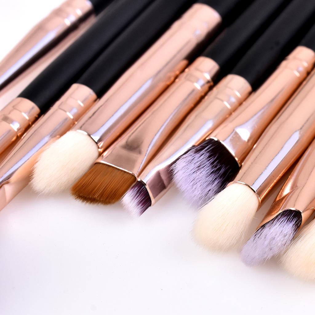 15pcs Makeup Brushes Rosegold Cosmetic Brush Set + Bag Face Eyes Kit