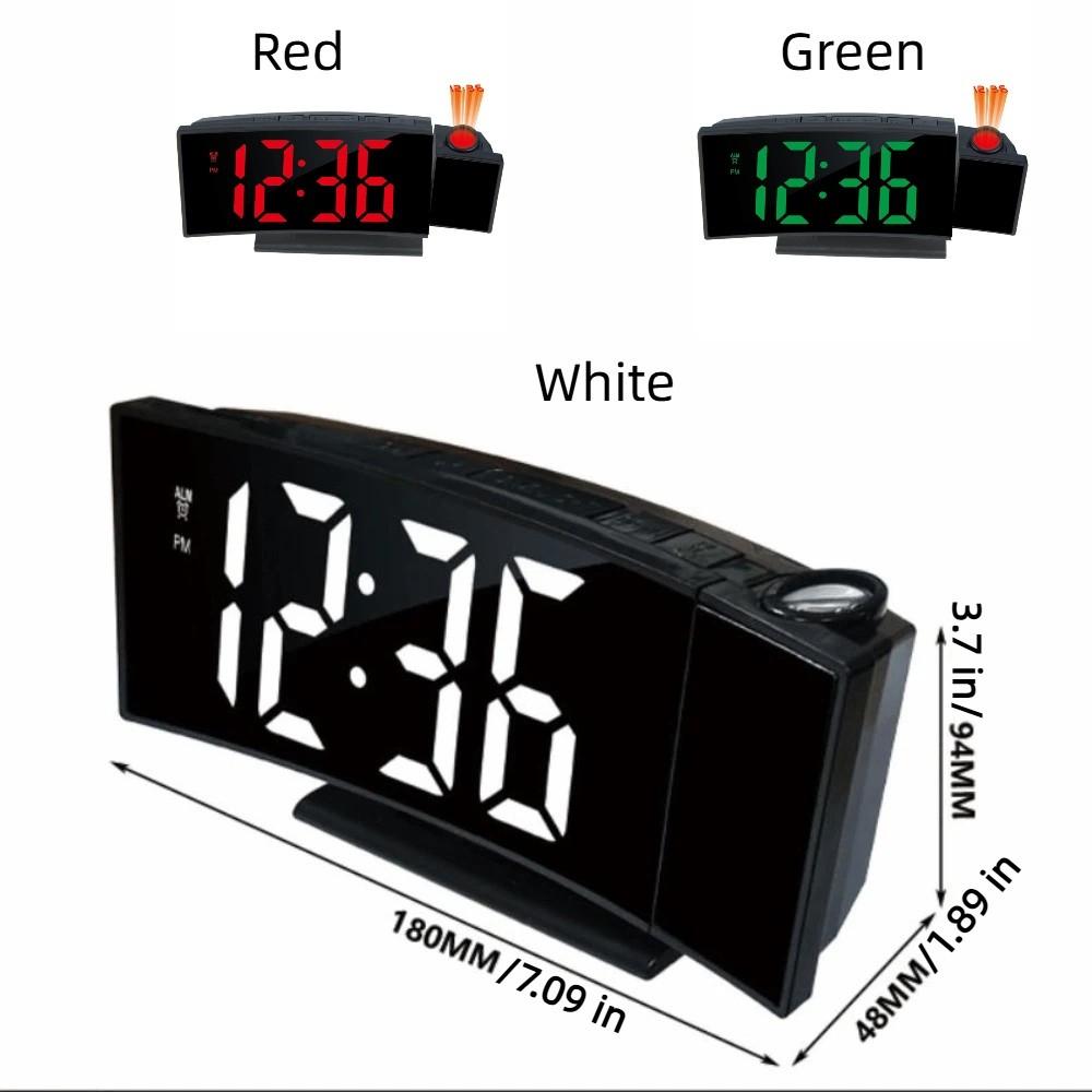 Calendar Display Digital Clock 180° Rotating Projection Electronic Clock Bedroom Use