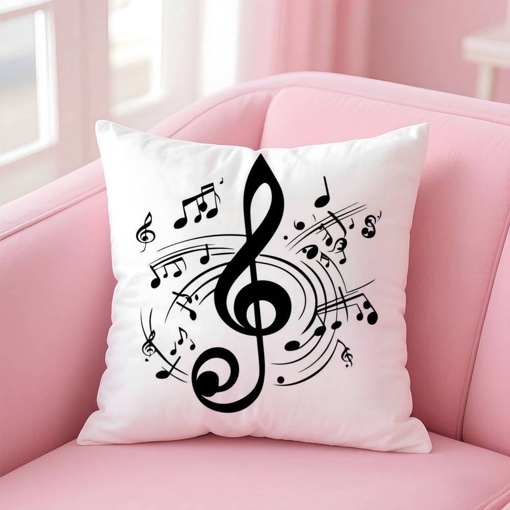 Sheet Music Printing Pillow Case Pattern Printing Pillowcase Living Room Sofa Cushion Cover Bedroom Room Decor