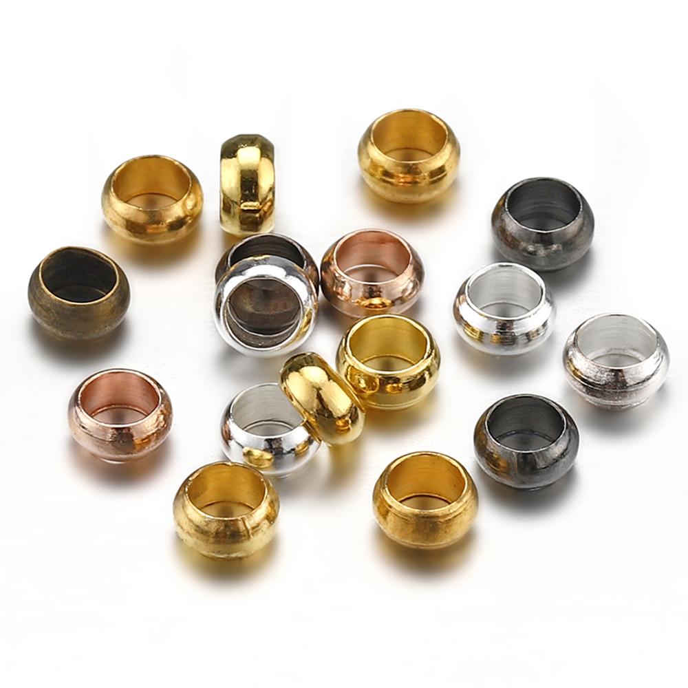 500pcs Gold Silver Color Crimp Beads Copper Ball Stopper Spacer End Beads for Bracelet Necklace DIY Jewelry Making Findings